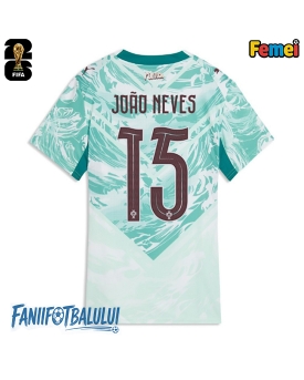 Portugalia Joao Neves #15 Echipament de Fotbal Replică Mondial 2026 Femei Deplasare